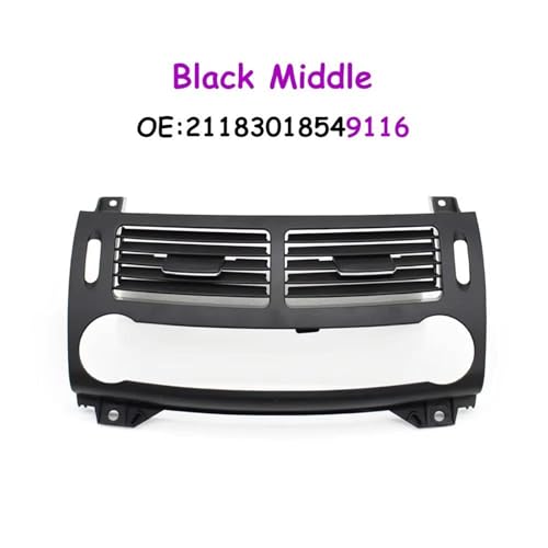 Grille d'aération centrale noire de tableau de bord pour Benz Classe E W211 E280 E350 E320 E63