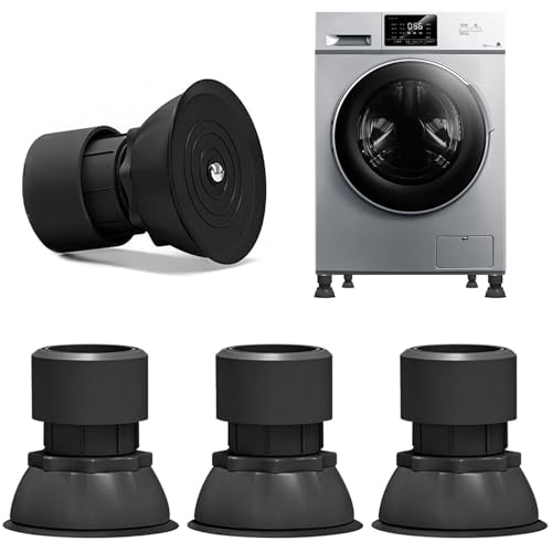 4 Stück Schwingungsdämpfer Waschmaschine, Universal Schwingungsdämpfer für Waschmaschinen Trockner, Verstellbare Höhe10-12 cm, Waschmaschine füße für Waschmaschinen Trockner