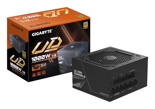 GIGABYTE UD1000GM PG5 V2 Netzteil – PCIe Gen 5.1, 80 Plus Gold, Vollmodulares Design, 120-mm-Lüfter, ATX 3.1-kompatibel, EU-Stecker