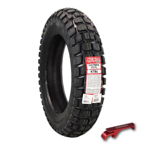 Kenda Big Block K784 140/90-16 Rear Tire for Motorcycles, Dirt Bikes, and City Bikes - Durable Off-Road & Street Performance with Keychain 140x90x16