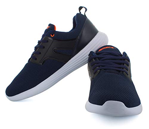 Image of SPARX Mens Sm-500 Navy Blue Neon Orange Running Shoe - 9 UK (SM-500)
