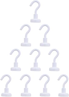 OUK 22LBS+Strong Magnetic Hooks,Rare Earth Magnets Heavy Duty Utility Hooks,Hook for Refrigerator，Home，Kitchen，Workplace Hanging Tool，Ideal for Magnetic Hanging(Milkshake White 10Pack), 16cm