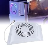 Fabater Wentylator Chłodzący konsolę do Gier, Inteligentna Kontrola Temperatury, 3 Prędkości Wentylatora USB RGB, Chłodziarka Obudowy z 2 Koncentratorami USB, Dotykowy, dla Wersji Slim Digital i Disc
