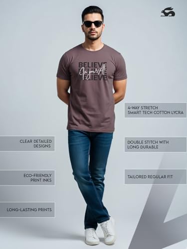 Image of ADRO Tshirt for Men | Printed T Shirt for Men | 100% Cotton Regular Fit T-Shirt |Printed T Shirt