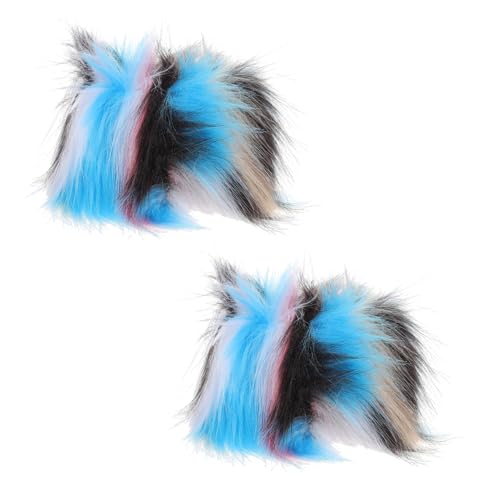 TOVINANNA Furry Wrist Cuffs Arm Warmers for Women Furry Fuzzy Plush Arm Covers Fashionable Warmers