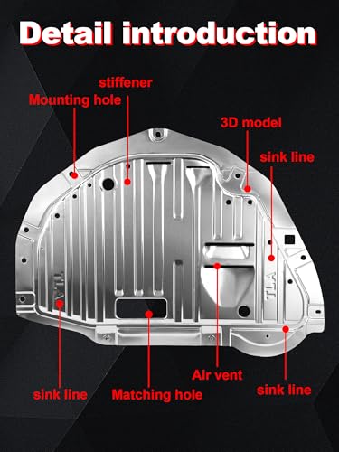 Image of Upgraded Aluminum Engine Splash Shield for 2017-2022 CRV 74112TLAA01 | Heavy Duty Metal Skid Plate Under Cover, Anti-Sagging Oil Pan Protection Undertray, with Hardware Replaces# 74112-TLA-A01
