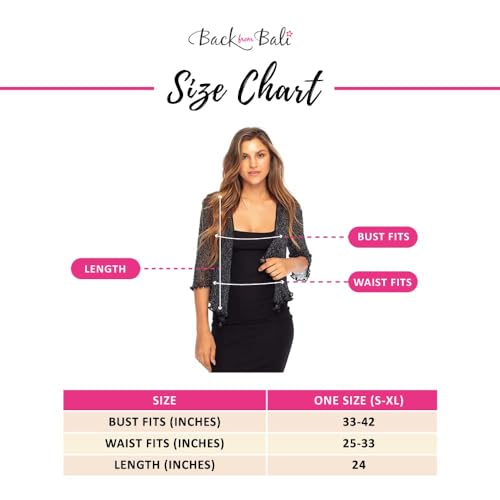 Image of Back From Bali Womens Sheer Shrug Cardigan Lightweight Knit