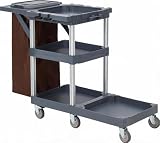 JOLLYTOP Reinigungswagen 6 Rollen, Abdeckung, Müllsack, 136 kg, 95x49x22 cm