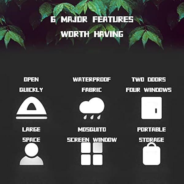 Large Tent 4 People Spacious Blackout Tent Sturdy and Lightweight Popup Tent Waterproof for Family Camping,Hiking Party