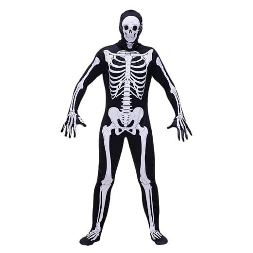 Spooktacular Creations Disfraz de esqueleto para hombre, esqueleto de Halloween para adulto, disfraces de Halloween para hombre 2026, Negro -, XX-Large