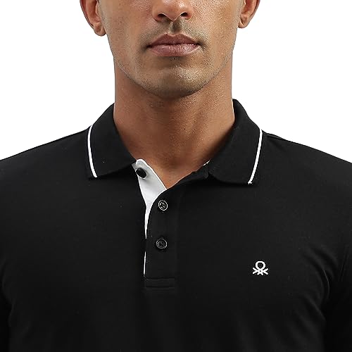 Image of UNITED COLORS OF BENETTON Men's Cotton Solid Regular Fit T-Shirt