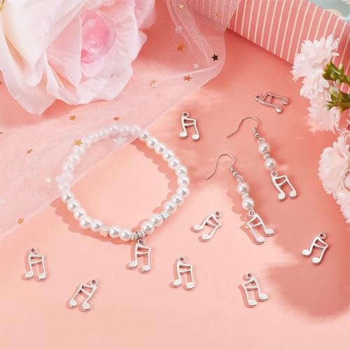 SUNNYCLUE 1 Box 150Pcs Music Notes Charms Bulk Musical Note Charm Small Music Note Symbol Instrument Mini Tibetan Alloy Style Music Festival Charms for jewellery Making Charms Earring Necklace DIY - Image 4