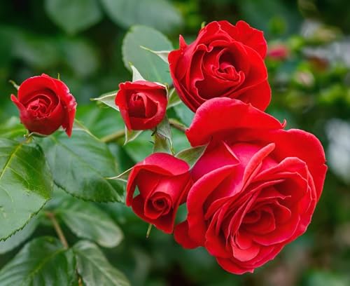 Image of Red Rose Live Flower Plant | 1-2 Ft Healthy Decorative Outdoor & Indoor Garden Plant | Fresh Blooming Rose Sapling for Home Balcony Terrace Gardening | (Without Pot)