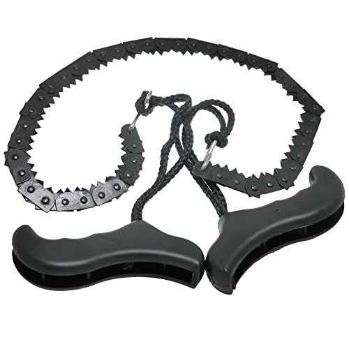 Faltbare Kettensägen, 20,5 Zoll Handsäge für Überleben oder Notfall, nützliches Handwerkzeug für Camping, Wandern, Expedition GEEWIN (schwarz) Cover
