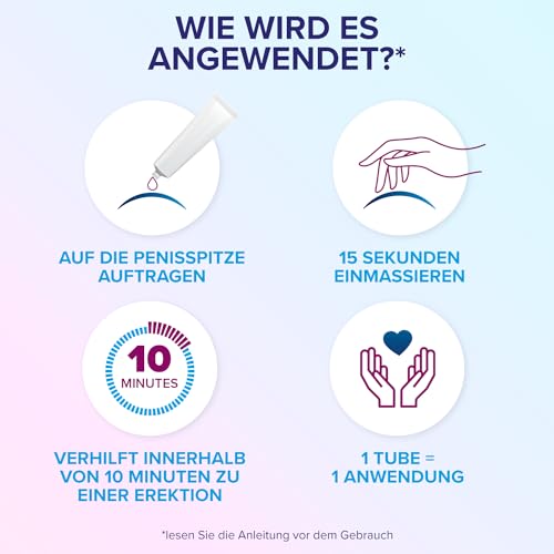 EROXON - bei Erektiler Dysfunktion - Verhilft Ihnen innerhalb von 10 Minuten zu einer Erektion - Diskrete tablettenfreie Behandlung - Kompatibel mit Latexkondomen und Gleitmitteln - 4 Tuben
