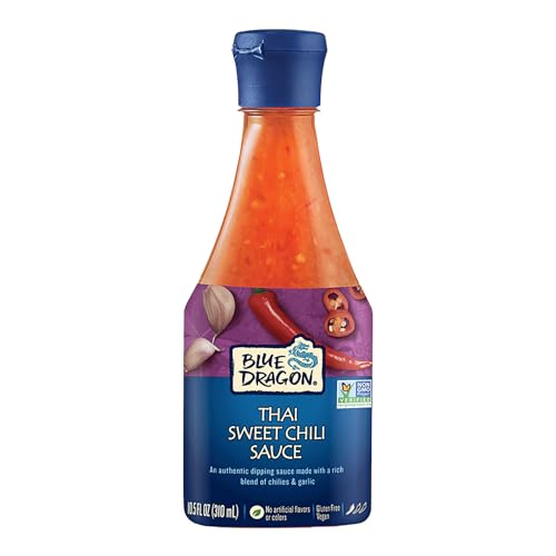 Blue Dragon Thai Sweet Chili Sauce - 10.5oz (Pack of 1) - No Artificial Flavors Or Colors - Made with Red Chilies & Garlic - Vegan, Non-GMO Verified, Gluten Free - Dipping Sauce