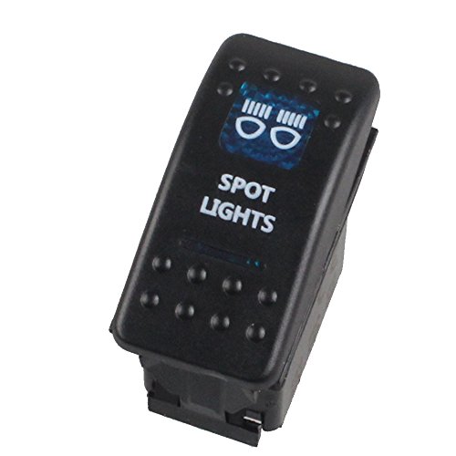 Etopars Car Auto 12V 20A 24V 10A Blue LED Light Lamp Rocker Toggle Switch 5Pin Light