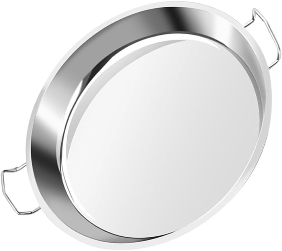 Didiseaon Stainless Steel Food Steaming Plate with Flat Bottom and Simple Shape, Easy to Clean and Sturdy Cold Noodle Serving Plate for Family Reunions and Anniversaries