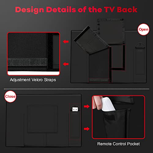 Zettum Outdoor TV Cover 75 Inch - 600D TV Cover Weatherproof & Waterproof for 70 to 75 Inch Outdoor TV, Heavy Duty TV Enclosure Protector for Outside Flat Screen TV by Zettum - Image 6