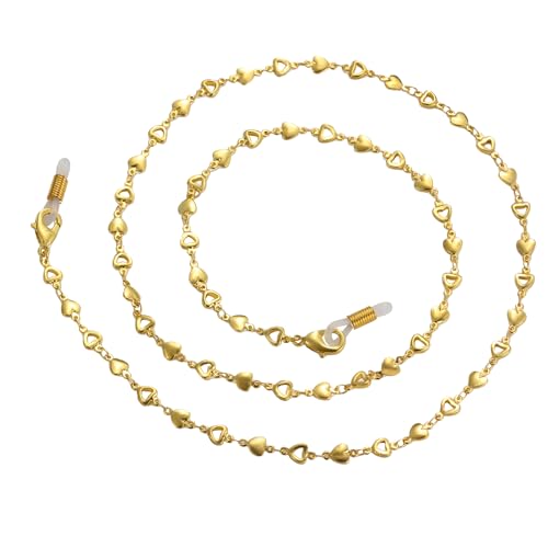Image of Amaxer Heart Eyeglass Chain Silver /Rose Gold /Gold Eyewear Accessories for Men Women (gold), Medium