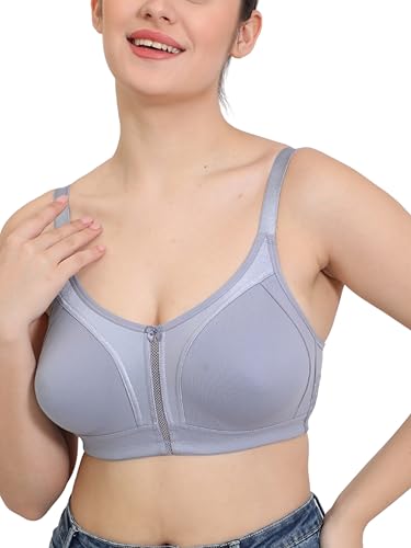 Image of GLAMORAS Women Cotton Spandex Non Padded & Non Wired Minimizer Everyday Bra| Structured for Bounce Control with Full Coverage & Broad Side Wings Prevents Side Spillage