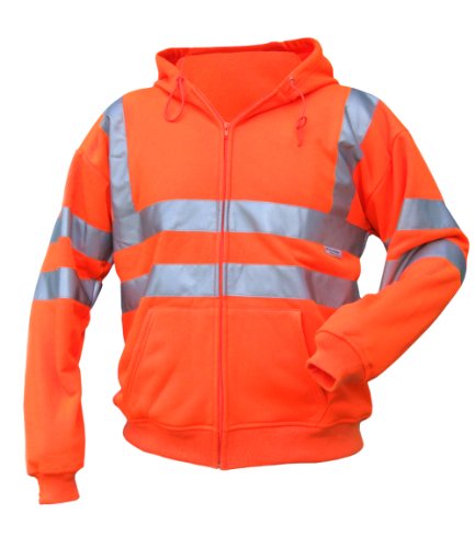 B Seen Hooded Sweatshirt Hi-Vis Orange - Large