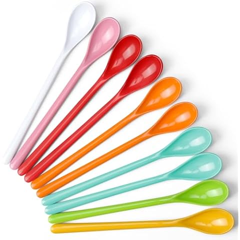 Mispudin 10 Pcs Colourful Long Handle Spoons Cover
