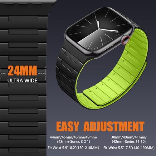 Image of SNBLK Magnetic Watchband Compatible with Apple Watch for Men 44mm 45mm 46mm 49mm 42mm 41mm 40mm 38mm Women, Silicone Sport Strong Magnet Strap for iWatch Series 11 Ultra 3 Ultra 2 Se 10 9 8 7 6 5 4 1