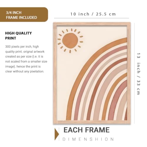 Image of kotart Boho Art Home Decoration Paintings With Frame For Living Room Bed Room Hotel Wall Decor Digital Reprint Set of 3 (10X13 inch)