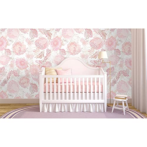 Papier peint floral repositionnable pour masquer un mur de chambre - 2