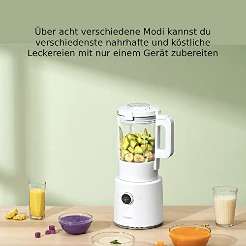 Xiaomi Smart Blender Standmixer mit Aufheizfunktion & optionaler iOS-Android App-Steuerung (Kalt- Warmmodus,1,6 Liter Füllmenge,1000 Watt,9 Geschwindigkeitsstufen,8 Klingen,OLED-Display-Knopf),Weiß – Bild 4