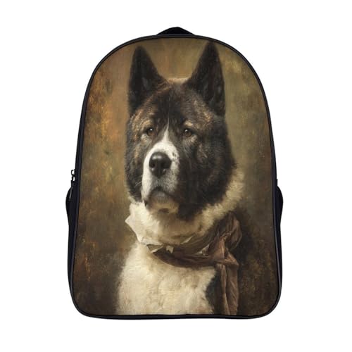 Sac d'école chien imprimé 3D double compartiment au style fashion décontracté