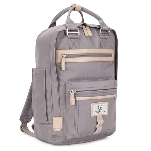 SEVENTEEN LONDON - Moderner, schlichter Unisex-Rucksack 'Wimbledon' im skandinavischen Stil - perfekt für einen Laptop bis zu 13 Zoll, Fliederfarben, L, Modern, einfach