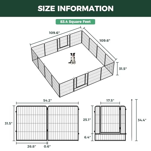 Image of FXW Instant Dog Playpen, RV Camping, Outdoor & Yard, 32 inch H, 16 Panels | Portable, Easy setup, Heavy-duty, DIY layouts, For Small & Medium Dogs, Patented