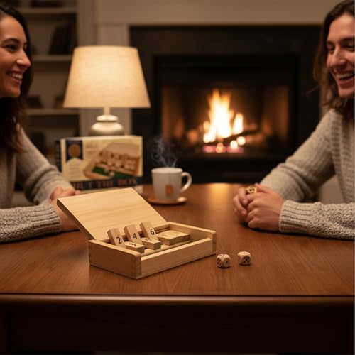 Compact travel wooden shut-the-box miniatura 7