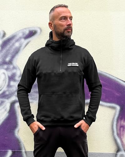 No Face No Name Herren Kapuzenjacke MASK in schwarz mit Sturmhaube (DE/NL/SE/PL, Alphanumerisch, S, Regular, Regular, Schwarz)