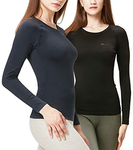 DEVOPS Women’s 2 Pack Thermal Long Sleeve Baselayer Tops