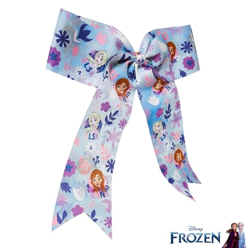 Image of LUV HER Disney Frozen Hair Bows For Girls - One Large Printed Hair Bow Featuring your Favorite Frozen Characters - Alligator Clip - Large Bows for Daily Styling or Special Occasions, Ages 3+