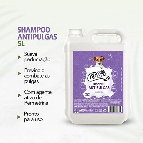 Collie Shampoo De Pêlos Para Cães Antipulgas 5 Litros Roxo