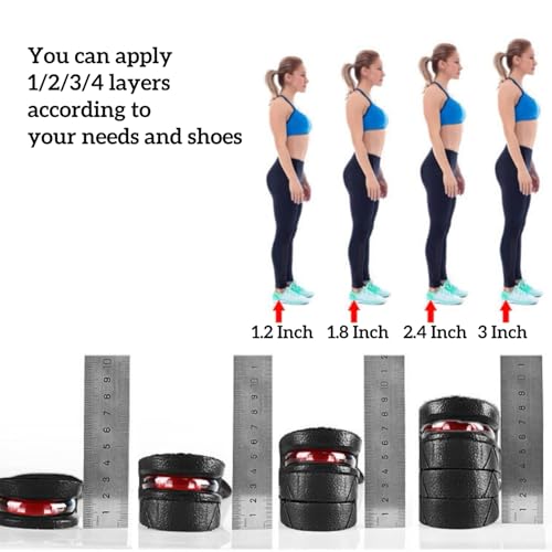 Image of Height Increase Insoles 2 Layers, 1.2 to 1.8 Inches, Universal Non-Slip Air Up Shoe Lifts Half Shoe Inserts, Variable Height Increasing Taller Shoes with Air Cushion for Women and Men, 1 Pair