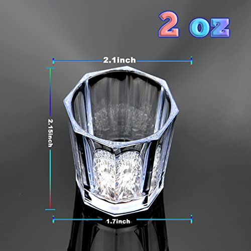 24 Pack Light Up Cups Led Flash Shot Glasses For Party Favors Supplies Adults Guests Glow In The Dark Neon Shot Glasses Fun Plastic Party Cups For Birthday, Wedding, Bar, Christmas, Halloween (2 Oz) #TOP3