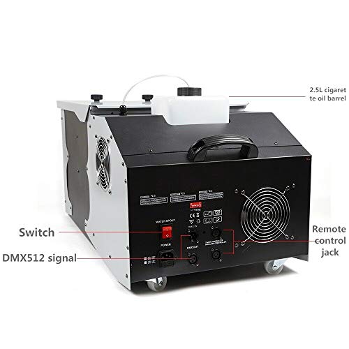 Máquina de humo para escenario TFCFL, máquina de niebla navideña con control remoto, máquina de humo de bajo perfil de 3000 W con protocolo DMX para teatro, escenario, fiestas y DJ, ajuste de salida de humo miniatura 5