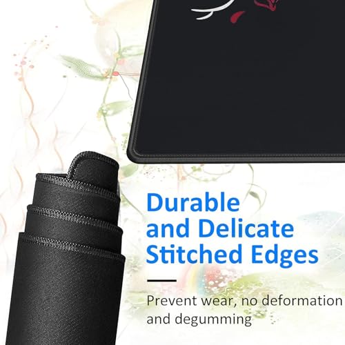 Image of Storite 900x400x2mm Extended Gaming Mouse Pad for Laptop /Computer with Stitched Embroidery Edges and Water Resistance Coating Natural Non Slippery Rubber Base Mousepad Desk Mat - Lovers Design Theme