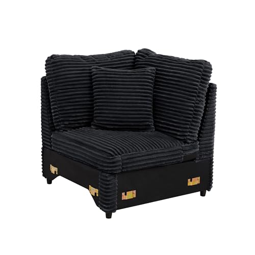 Sillón Modular Esquinero Peluche Negro miniatura 1