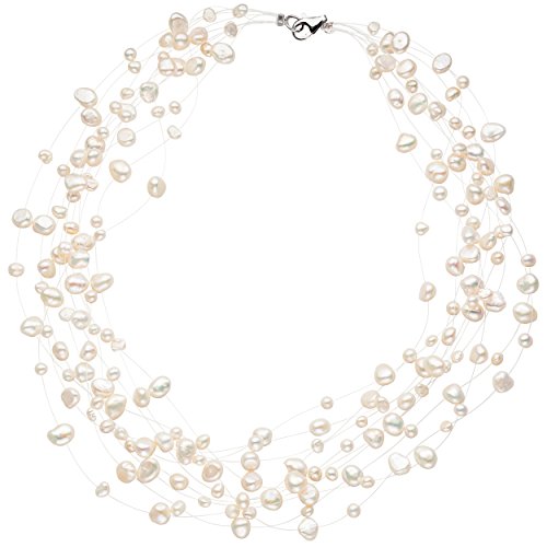 Preisvergleich Produktbild JOBO Damen-Halskette 10-reihig mit Perlen 45 cm