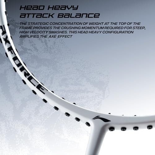 Image of Li-Ning Axforce Tiger Strung Badminton Racquet for Professional Players| 32 LBS Max Tension | Head Heavy | 7mm Flexible Shaft | Carbon Fibre Frame