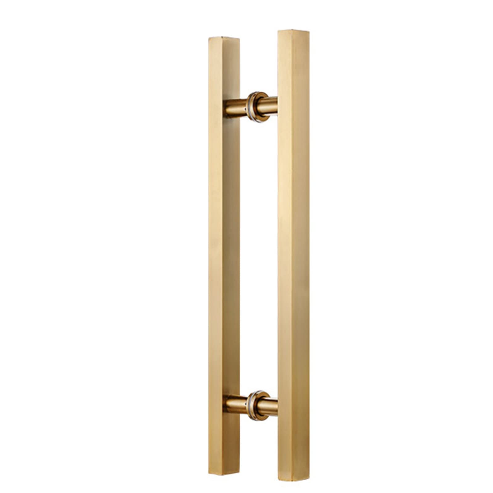 CWCQGH Square Entry Door Handle,Modern Steel Push Pull Door Handles with Fittings for Shower Glass Sliding/Barn Door/Interior Exterior Door,Easy to Install,Gold-50cm/20inch