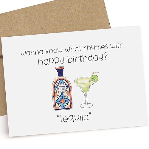Funny Happy Birthday Card For Men & Women. Punny Joke Alcohol Birthday Card. Liquor, Tequila, Margarita Birthday Card For Drinkers. Best Friend Birthday Card. Day Drinking Birthday Card.