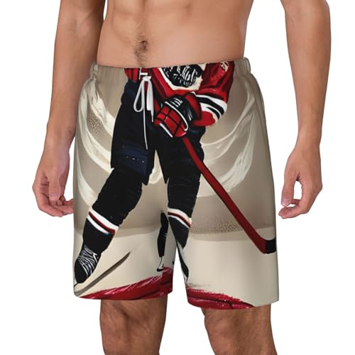 Hockey Sportsshort Swim Trunks with Waist Rope and Two Side Pockets Beach Shorts Bathing Suits for Men2