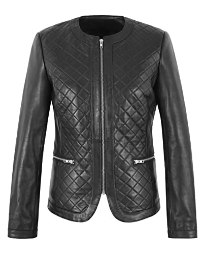Veste en cuir d'agneau souple Janine fini les blousons lourds